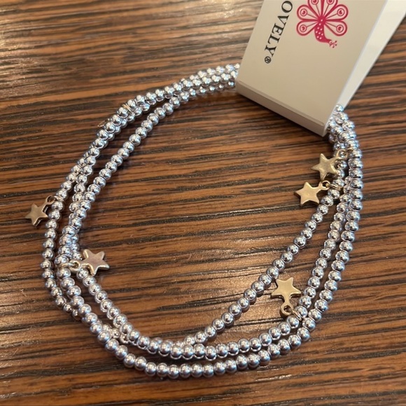 Beaded charm silver star bracelet set (3) - Picture 5 of 5